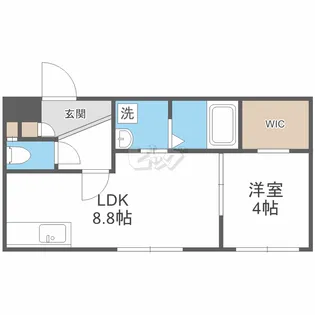 CHARLOTTE月寒(シャルロット月寒)【2階】の間取り