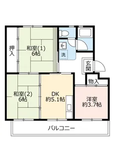 UR男山【5階】の間取り