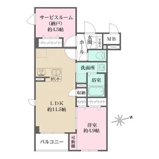 La Perla 桜新町【2階】の間取り