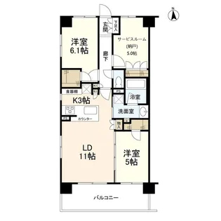サンクレイドル西国分寺【6階】の間取り