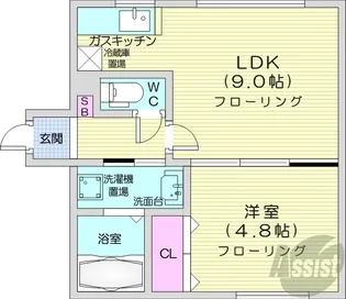 フェリーチェ北30条【1階】の間取り