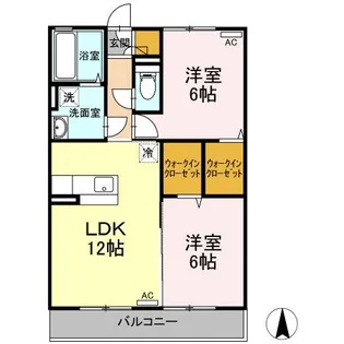 セレッソ花楯88【1階】の間取り