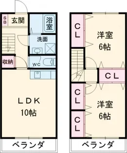 オーシャン小郡 C【2階】の間取り