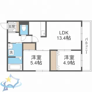 Angelic Village 南23条【3階】の間取り