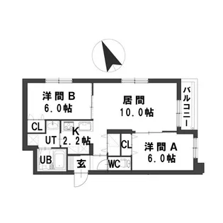 グランメール栄通20A【1階】の間取り