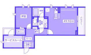 FLEX高鼻【3階】の間取り
