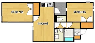上島コモンコートA棟【1階】の間取り