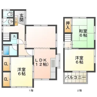 なぎさと光のスローテラス【2階】の間取り