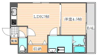 アリエスサン博多駅南【4階】の間取り