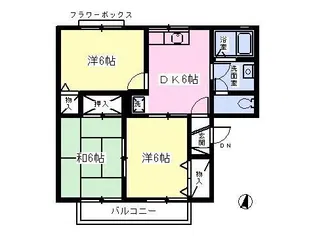 エバーグリーン広瀬A【1階】の間取り