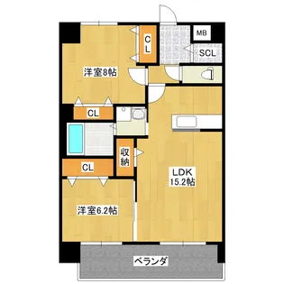 セレスト絆【6階】の間取り