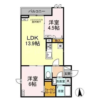 セレスティア六町II【3階】の間取り