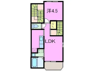サンフェリシアン綾部駅前【2階】の間取り