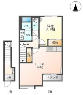 グランシャリオII【2階】の間取り
