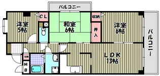 アルシモンテ滝谷【6階】の間取り