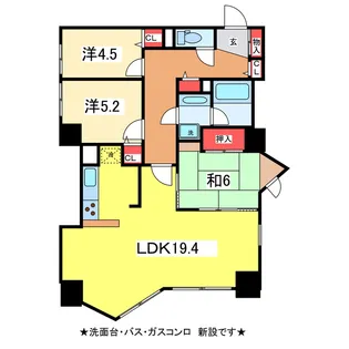 リバーステージ新潟【1階】の間取り