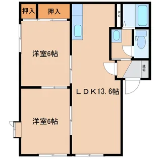 ミドルヴィレッジ E【2階】の間取り