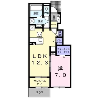 モン アンテリユール桃山H【1階】の間取り