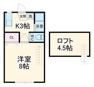 ハイツアティック B【1階】の間取り