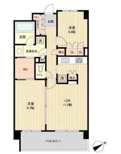 2LDKの間取り画像