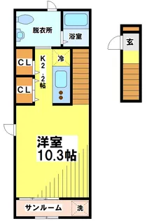 東京都調布市八雲台2【アパート】の間取り