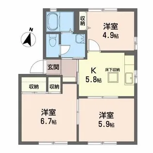 グリーンパークII【1階】の間取り