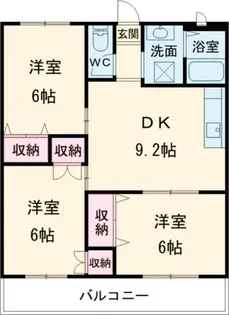 プロミネント伊勢中川【3階】の間取り