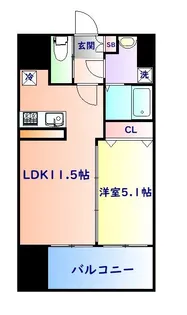 シティタワー二十人町【5階】の間取り