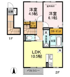 フルーレ下中野【2階】の間取り