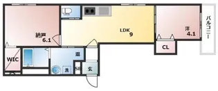 GRANDIR堺三宝【3階】の間取り