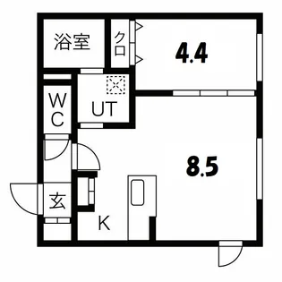 ル・ヌアージュ北円山【4階】の間取り