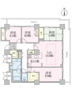 ロイヤルパークスタワー南千住【22階】の間取り