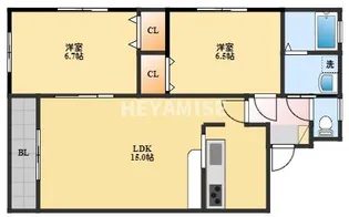 2LDKの間取り画像