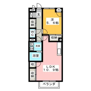 カンパネラ勝川【2階】の間取り