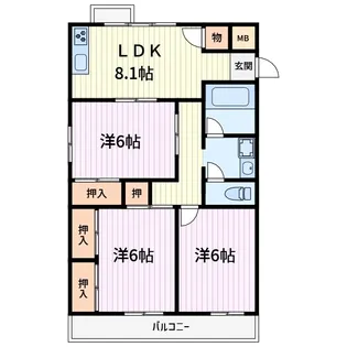 セントラルプラザ【4階】の間取り