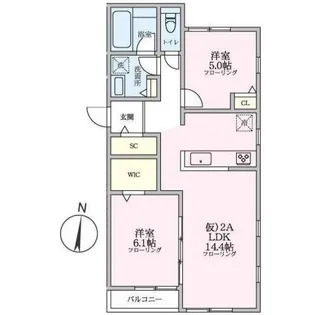 シンセイレジデンス入谷【1階】の間取り