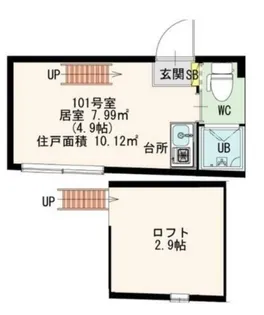 抜弁天フラット【1階】の間取り