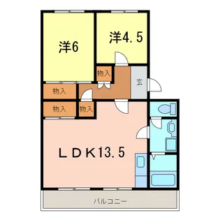 コーポ三立【4階】の間取り