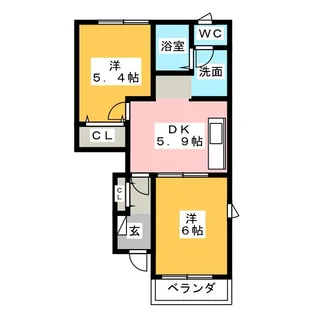 ビューテラスA【1階】の間取り