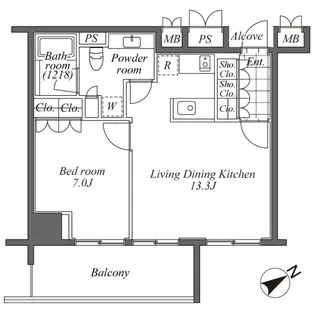オーパスレジデンス恵比寿【4階】の間取り