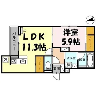 埼玉県幸手市南3【アパート】の間取り