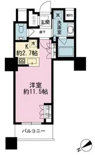 ザ・パークハウス西新宿タワー60【12階】の間取り