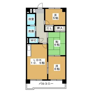 キャッスルサイド丹羽【3階】の間取り