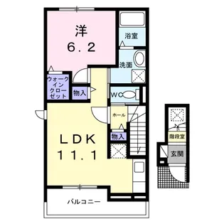 富里市七栄647 新築1LDK 2階【2階】の間取り