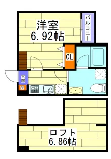 Casa下新庄【1階】の間取り