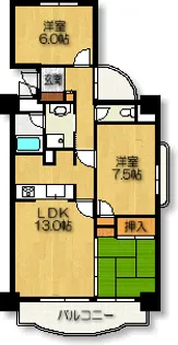 Mr.Shiroyama【5階】の間取り