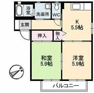 シャーメゾン郡家 C棟【2階】の間取り