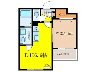 プレジール泉佐野【1階】の間取り
