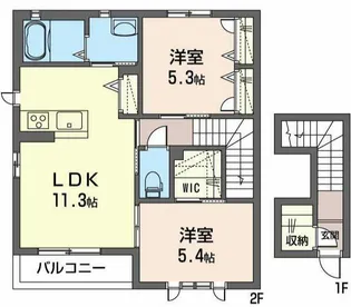 コンティニュー B【2階】の間取り