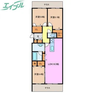 シャーメゾンソレイユ【1階】の間取り